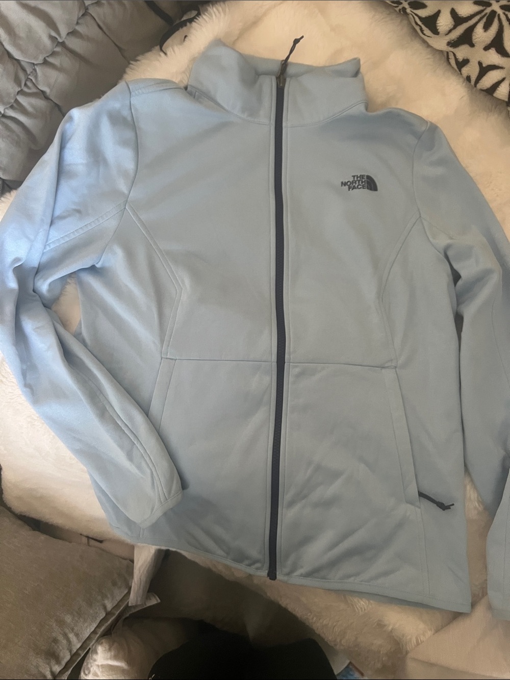 The North Face Pale Blue Full-Zip Softshell Jacket